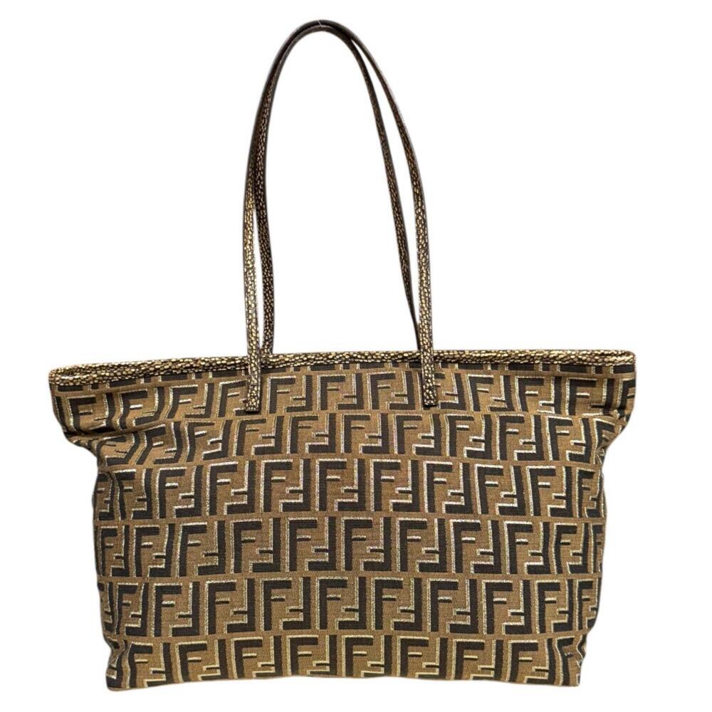 Fendi Zucca Tote Bag, Canvas 8BH185, Brown, Women's FENDI